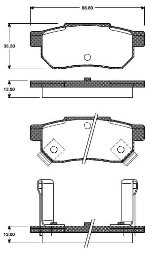 Pastilhas Traseiras Honda Integra 1.6 16v DOHC  90/01
