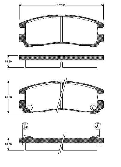 Pastilhas Traseiras Mitsubishi Eclipse 3.8 V6 GT  07/....